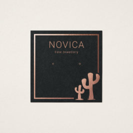 Chic Rose Gold Cactus Earring Display Card