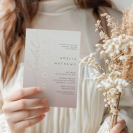 Chic Rose Gold Calligraphy Brautparty Folieneinladung