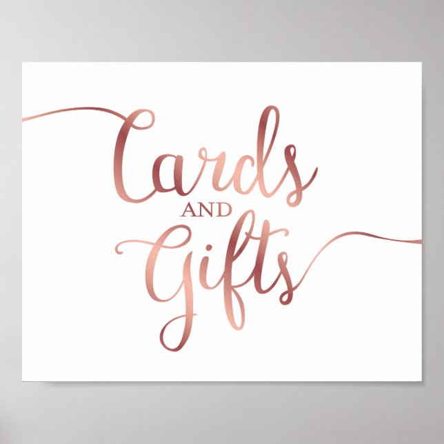 Chic Rose Gold CARDS UND GIFTS signieren Poster (Vorne)