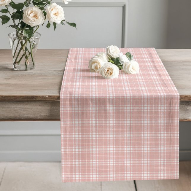 Chic Rose Gold Checkered Table Runner Special Großer Tischläufer (Chic Rose Gold Checkered Table Runner Special Events)