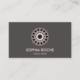 Chic Rose Gold Circle Mandala Taupe Designer Visitenkarte