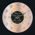 Chic Rose Gold Diamonds 50 Wedding Anniversary Große Wanduhr<br><div class="desc">Elegant gold diamonds wedding anniversary clock.</div>