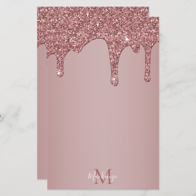 Chic Rose Gold Driving Glitzer Glam Monogram (Vorne/Hinten)