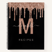Chic Rose Gold Driving Glitzer Monogram Rezept