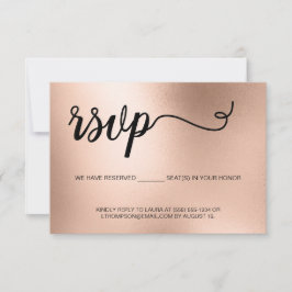 Chic Rose Gold Elegante Typografie Glitzer RSVP Karte