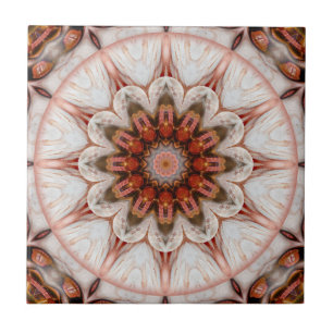 Chic Rose Gold Feather Geometric Floral Tile Fliese