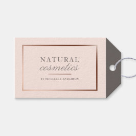 Chic Rose Gold Foil & Blush Pink Naturkosmetik Geschenkanhänger