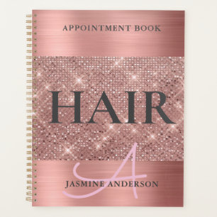 Chic Rose Gold Foil Haare Termin Buch Planer