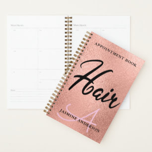 Chic Rose Gold Foil Haare Termin Buch Planer