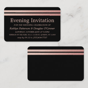 Chic Rose Gold Foil Streifen Abend Event Ticket