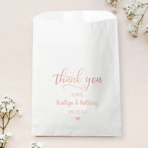Chic Rose Gold Foil Wedding Vielen Dank Geschenktütchen