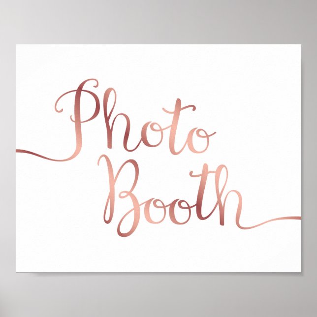 Chic Rose Gold FOTO BEIDE Beschriftung Poster (Vorne)