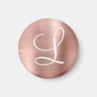 Chic Rose Gold gebürstetes Metallrosa Monogramm