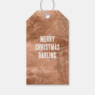 Chic Rose Gold Glam Glitzy Glitzer Geschenkanhänger