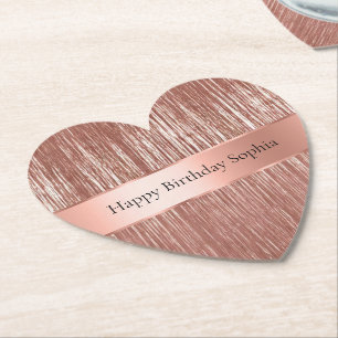 Chic Rose Gold Glam Tinsel Streifen Weihnachten Untersetzer