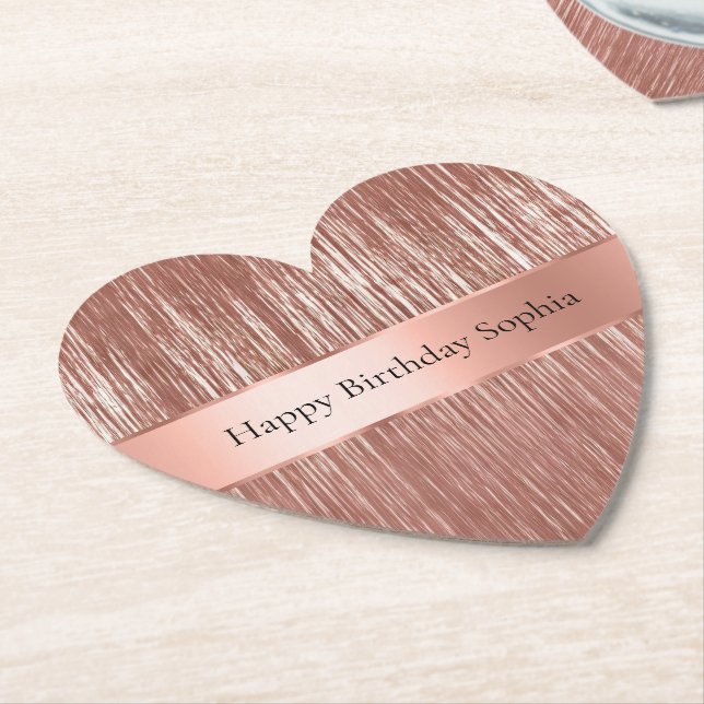Chic Rose Gold Glam Tinsel Streifen Weihnachten Untersetzer (angewinkelt)