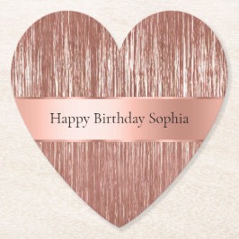 Chic Rose Gold Glam Tinsel Streifen Weihnachten Untersetzer