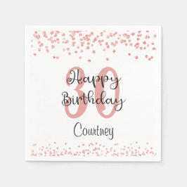 Chic Rose Gold Glitzer HAPPY 30. GEBURTSTAG Name Serviette