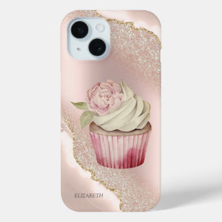 Chic Rose Gold Glitzer Marbella Cupcake Case-Mate iPhone Hülle