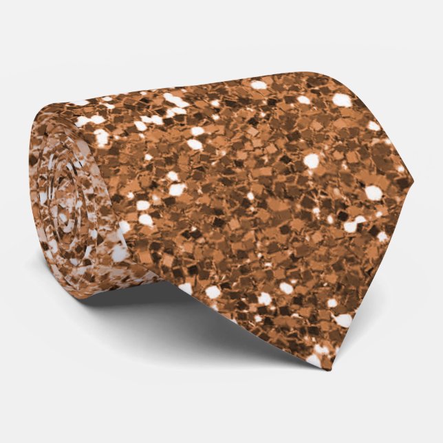 Chic Rose Gold Glitzer Neck Tie Krawatte (Gerollt)