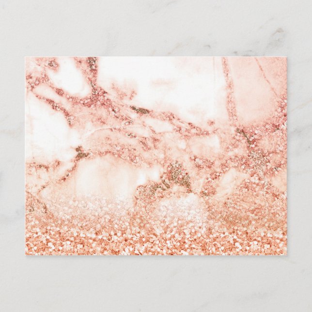 Chic Rose Gold Glitzer ombre Rosa Glitzer Marmor Postkarte (Vorderseite)