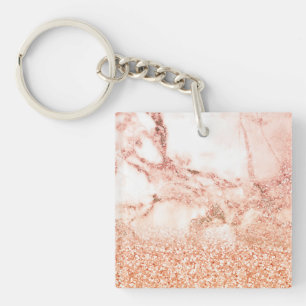 Chic Rose Gold Glitzer ombre Rosa Glitzer Marmor Schlüsselanhänger