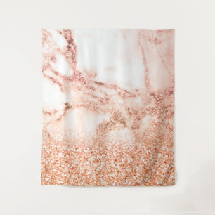 Chic Rose Gold Glitzer ombre Rosa Glitzer Marmor Wandteppich