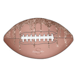 Chic Rose Gold Glitzer Tropfen Sparkle Monogram Na Football