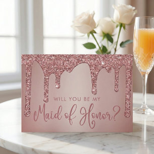 Chic Rose Gold Glitzer Tropfen Trauzeugin Einladung