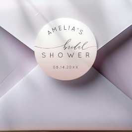 Chic Rose Gold Gradient Bridal Shower Runder Aufkleber