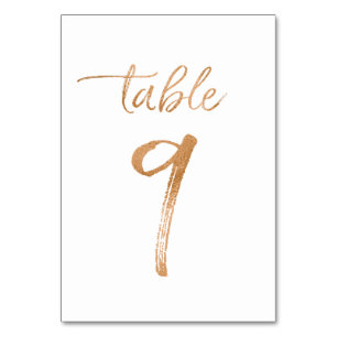 Chic Rose Gold Hochzeitsempfang Tischnummern