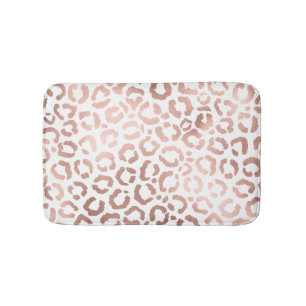 Chic Rose Gold Leopard Cheetah Animal Print Badematte