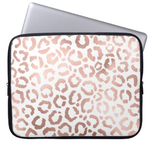 Chic Rose Gold Leopard Cheetah Animal Print Laptopschutzhülle