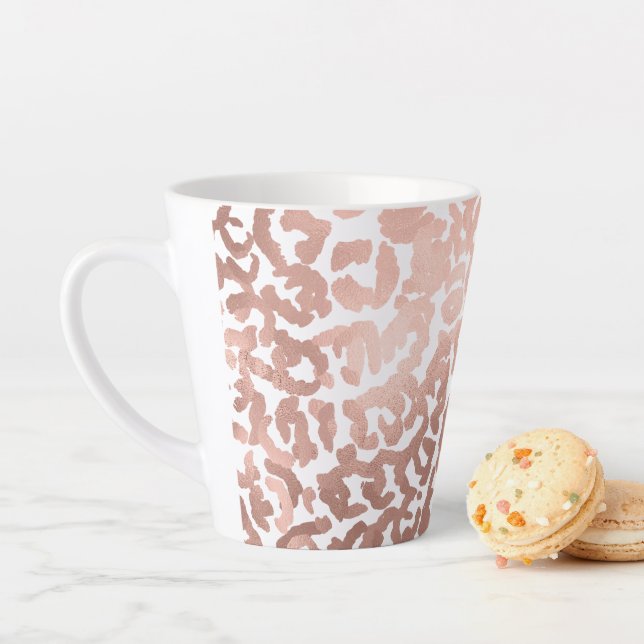 Chic Rose Gold Leopard Cheetah Animal Print Milchtasse (Beispiel)