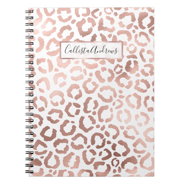 Chic Rose Gold Leopard Cheetah Animal Print Notizblock (Vorderseite)