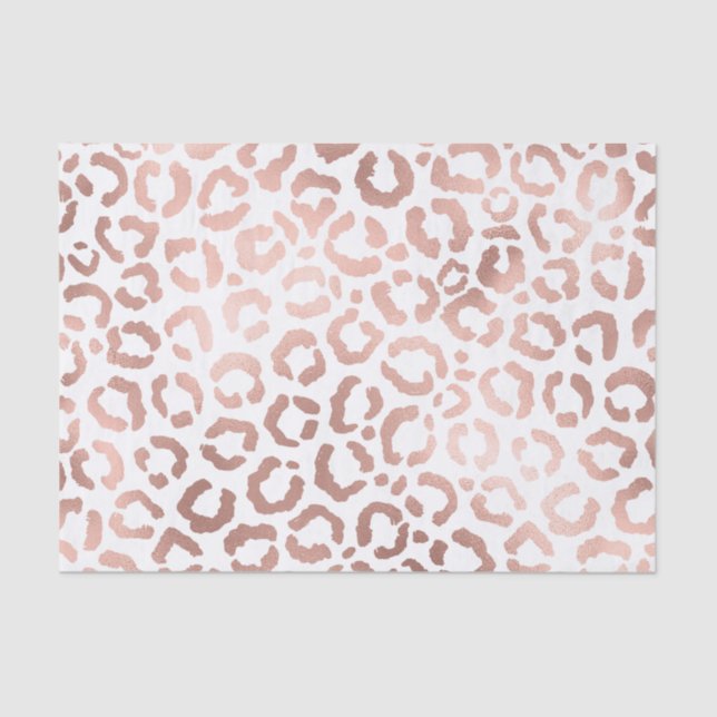 Chic Rose Gold Leopard Cheetah Animal Print Seidenpapier (Vorderseite)