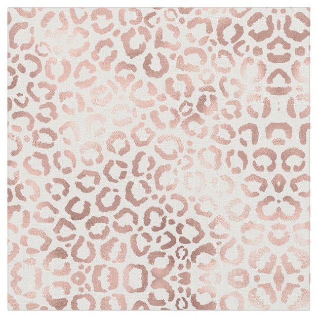 Chic Rose Gold Leopard Cheetah Animal Print Stoff (Nahaufnahme)