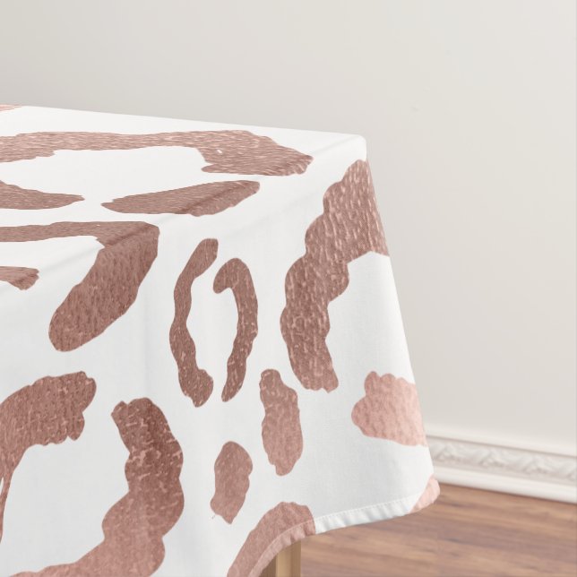 Chic Rose Gold Leopard Cheetah Animal Print Tischdecke (Beispiel)