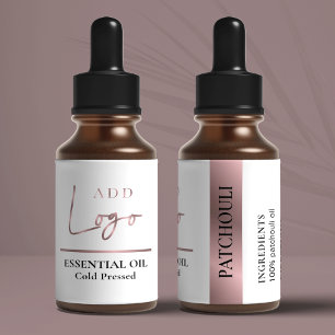 Chic Rose Gold Logo Kosmetische Essenzielle Ölflas