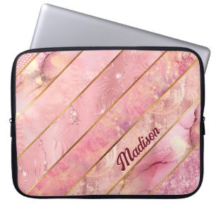 Chic Rose Gold mädchenhaft elegant geometrisch Laptopschutzhülle