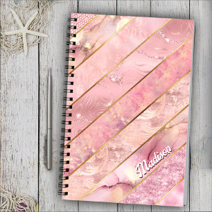 Chic Rose Gold mädchenhafte geometrische Skizze Notizblock