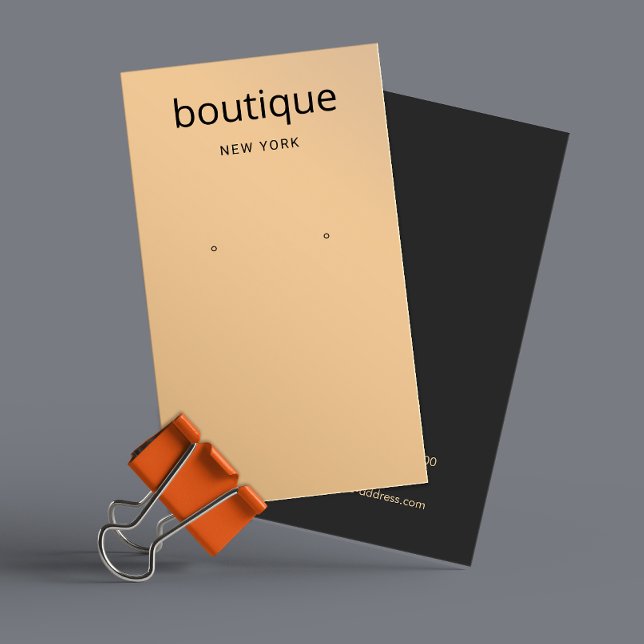 Chic Rose Gold Modern Long Earring Display Card (Von Creator hochgeladen)