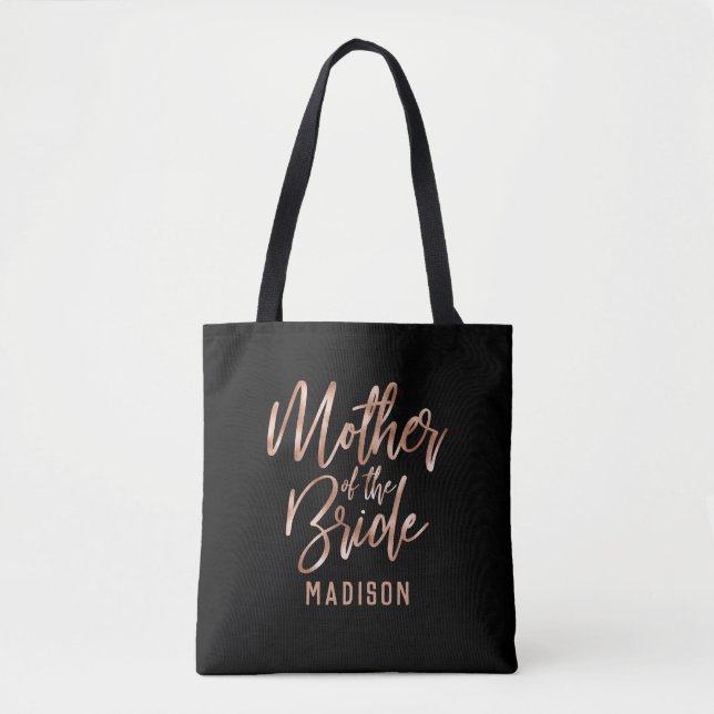 Chic Rose Gold Moderne Mutter der Bride Monogram (Vorderseite)