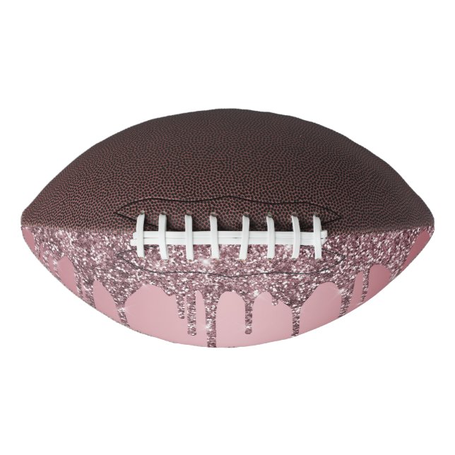 Chic Rose Gold Pink Glitzer Tropfen Sparkone Football (Vorderseite)