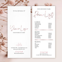 Chic Rose Gold Salon Preisliste der Dienstleistung