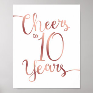 Chic Rose Gold SCHÜLER BIS 10 JAHRE signieren Poster