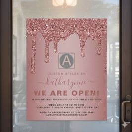 Chic Rose Gold Sparkle Glitzer Tropfen Business Op Poster