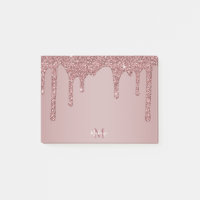Chic Rose Gold Sparkle Glitzer Tropfen Monogram