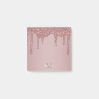 Chic Rose Gold Sparkle Glitzer Tropfen Monogram