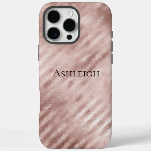 Chic Rose Gold Streifen iPhone 16 Pro Max Hülle